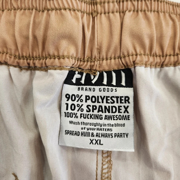 HVIII Brand Goods Board Shorts Tan Mens Size XXL Drawstring Flat Front - Picture 7 of 10